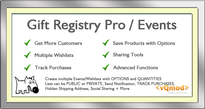 Gift Registry Pro - Mutliple Wishlists